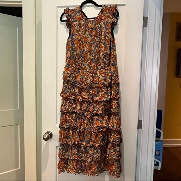 Aritzia Little Moon Rarity Floral Tiered Midi Dress - Picture 2 of 10